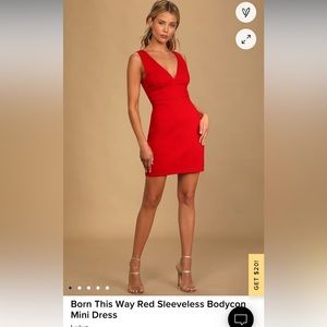 Lulus born this way red sleeveless body on mini dress brand new